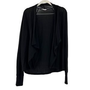 Habitual‎ Black Open Front Cardigan Lightweight Knit Sweater Jacket Size L